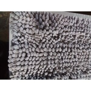 Grandaily Bathroom Striped, Non-Slip Floor Mat, Gray, 24 inches X 16 inches